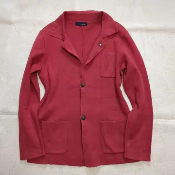 라르디니 니트 테일러드 자켓 부토니에르 코튼 빨간색