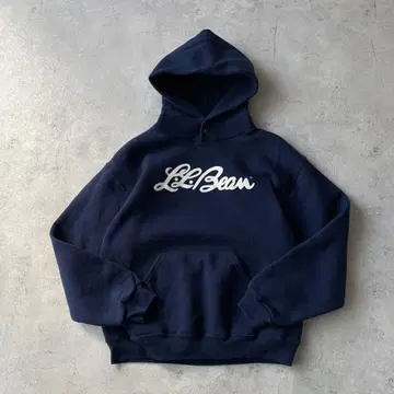 L.L.Bean x RUSSEL 후드티 짧은 기장 네이비 로고
