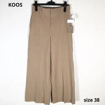 미사용품 Koos 코스 팬츠 하의 스트라이프 베이지 계열 38