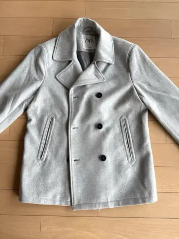 피 코트 남성용 그레이