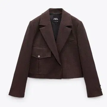 ZARA 체크 무늬 테일러드 자켓 L
