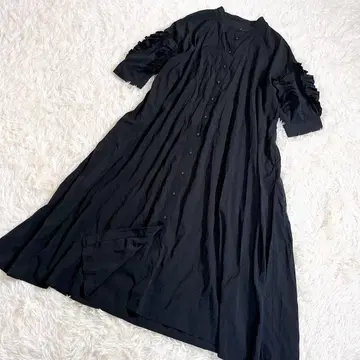[ 새상품급 ] 안티카 개더 프릴 원피스 F 블랙 [ 인기 완판템 ]