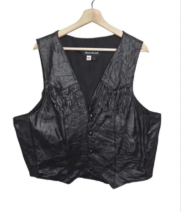 USA STEER BRAND 프린지 달린 웨스턴 가죽 베스트