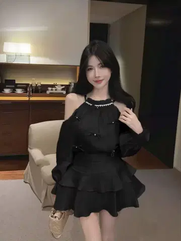 왕홍 한국 셋업 블랙