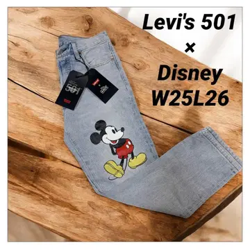 [ 새상품 ] Levi's 501 미키 마우스 콜라보 크롭 데님