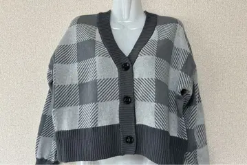 MARY QUANT 체크 무늬 가디건