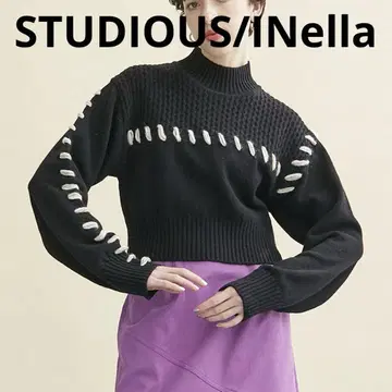 INella(이네라)/핸드 스티치 숏 니트