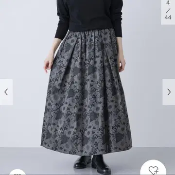 카구레 리버티 프린트 스커트 블랙 그레이
