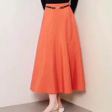 allureville 오간자 절개 플레어 스커트 오렌지 2