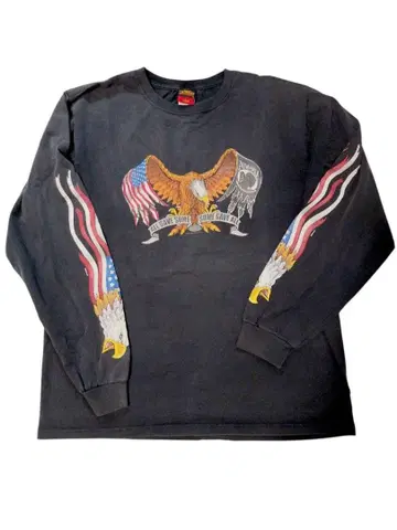 HOT LEATHERS USA 국기 긴팔 프린트 롱 T L 사이즈
