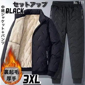 패딩 자켓 팬츠 셋업 블랙 3XL 상하의 세트 속기모 겨울