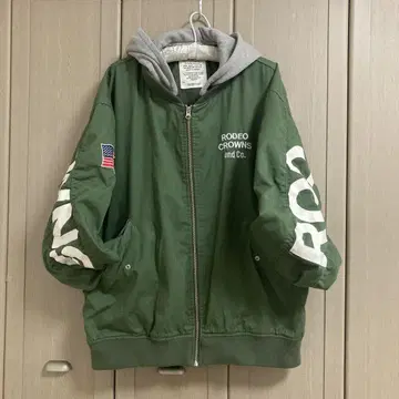 RODEO CROWNS 후드 부착 점퍼 바시티 자켓 L