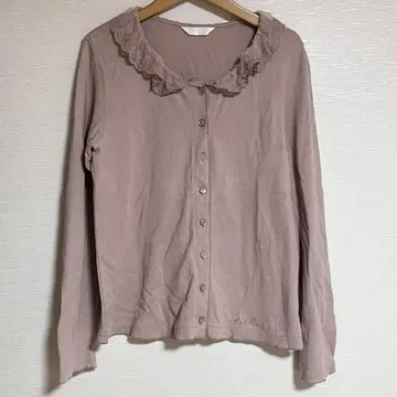 핑크하우스 PINKHOUSE 더스티 핑크 긴팔 레이스 가디건