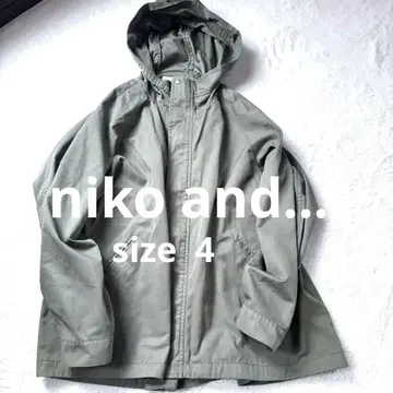 새상품급 niko and - 올리브 후드 부착 마운틴 후드티 L