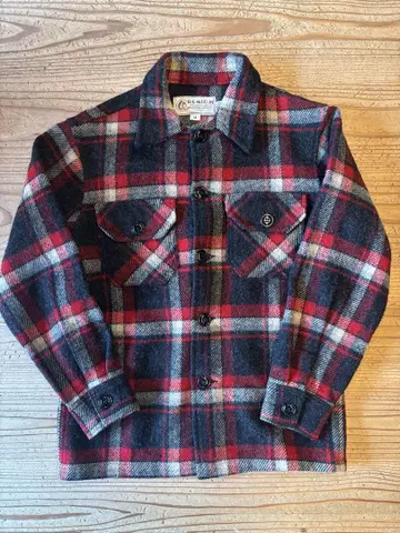 [ 레어 ] BEMIDJI 울 혼방 체크 무늬 셔츠 자켓