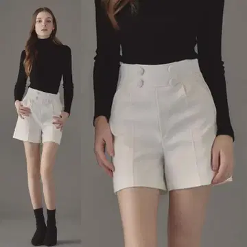 EmiriaWiz 에밀리아 위즈 레이디 턱 숏팬츠 화이트