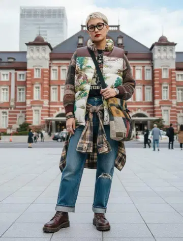 PENFIELD 펜필드 풍경 무늬 다운 베스트