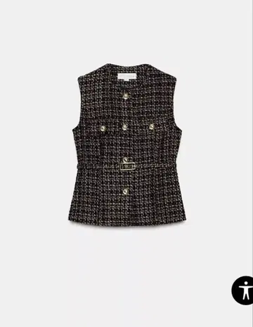 ZARA 벨트 포함 텍스처 베스트