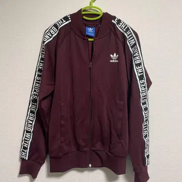 adidas 버건디 집업 저지 L