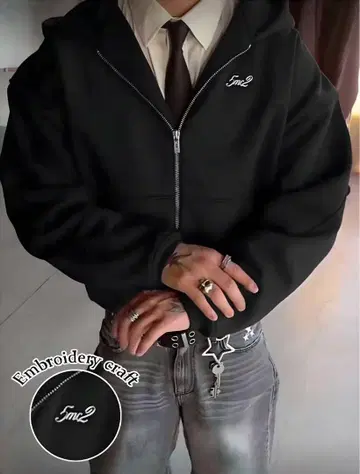 새상품 후드티 후디 집업 긴팔 해외 스트릿 구제 의류 블랙