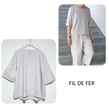 FIL DE FER 티셔츠 그레이 래글런 슬리브 free 프리