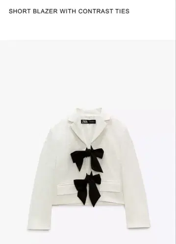 ZARA 대비 타이 포함 숏 블레이저