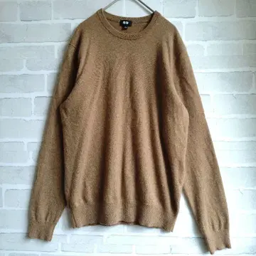 [ 새상품급 ] UNIQLO 캐시미어 100% 브라운 크루넥 스웨터 L