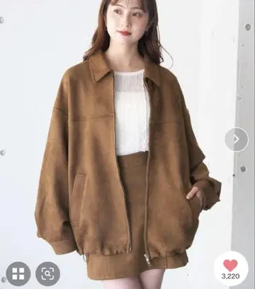tiptop 인조 가죽 더블 지퍼 블루종