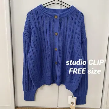 새상품 studio CLIP 5G 스트라이프 편직 가디건