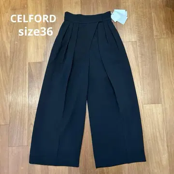 CELFORD 하이웨스트 와이드 팬츠 플리츠