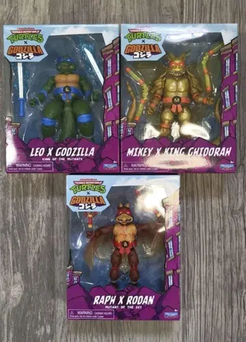 [최종 가격 인하] 뮤턴트 터틀즈 고질라 콜라보 3체 세트 일본 미발매