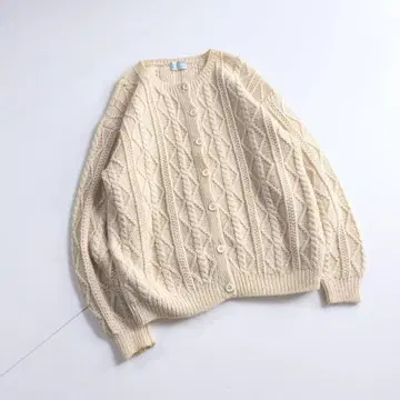 빈티지 아란 니트 피셔맨 니트 가디건 A20