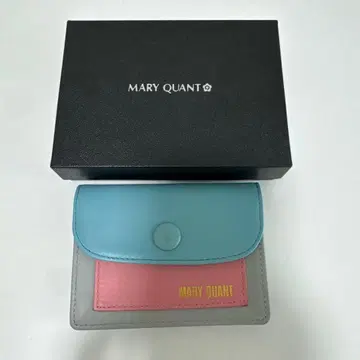 MARY QUANT 카드 케이스 그레이 핑크 블루