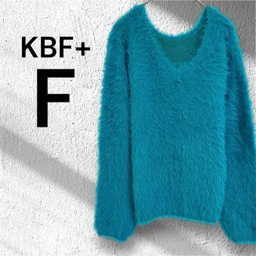 새상품급 KBF 샤기 니트 스웨터 긴팔 V넥 보송보송