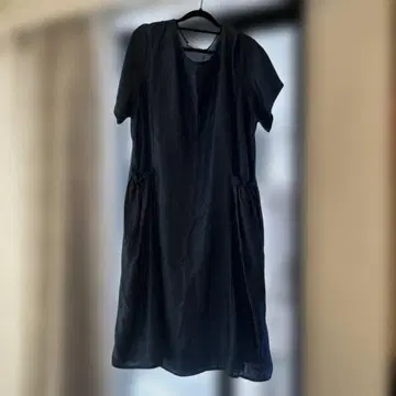 이탈리아제 인디고 컬러 반팔 셔츠 원피스 XL