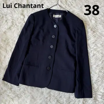 Lui Chantant 모 100% 노카라 자켓 38 네이비