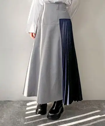 플리츠 믹스 스커트