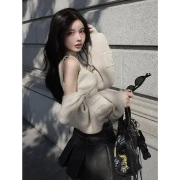 미사용 새상품 다리치 DD 케이블 니트 앙상블