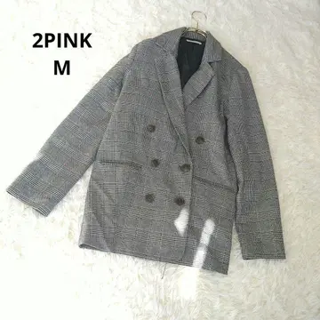 2PINK 글렌체크 더블 브레스트 자켓 M