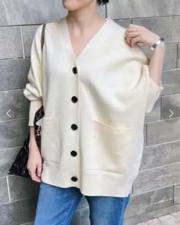 Spick&span 더블 자카드 빅 가디건