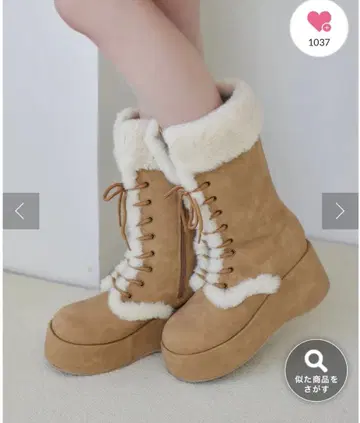 NICE CLAUP 마이너스 3kg 되어 보이는 레이스업 어그 부츠