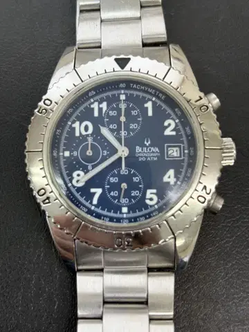 BULOVA 브로바 크로노그래프 남성용 손목시계 작동 양호