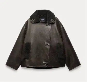 ZARA 다크 브라운 무스탕풍 보아 코트