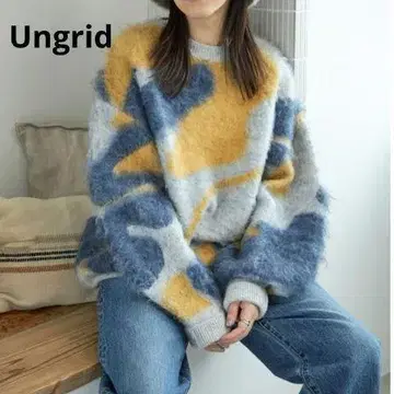 W272 Ungrid 샤기 자카드 니트