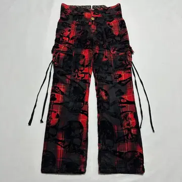 ROEN double waist skull check pants