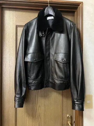 ernest w baker 가죽 집업 블루종 시어링 칼라