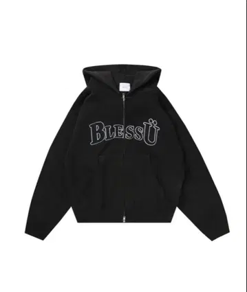 블레스유 지퍼 후드티 블랙 M BlessU