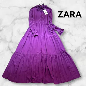 ZARA 자라 퍼플 보라색 티어드 프릴 원피스