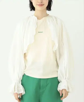 BEAMS BOY 코튼 린넨 개더 볼레로