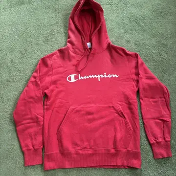 Champion 레드 후드 부착 후드티 M